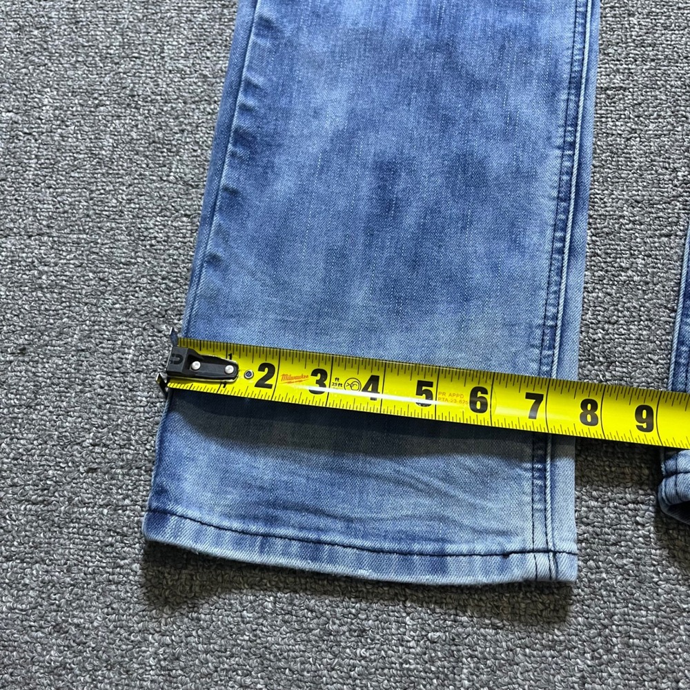 CJ Black Relaxed Straight Jeans 30x32 Blue Acid Wash Distressed Streetwear - Picture 8 of 9